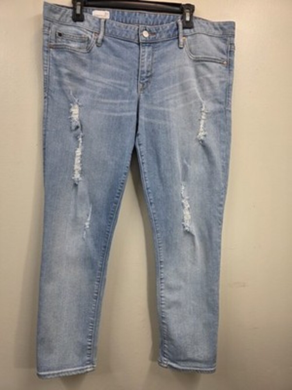 Gap Women's Skinny Jeans Blue Light Wash Distressed Denim Mid Rise 5-Pocket 33